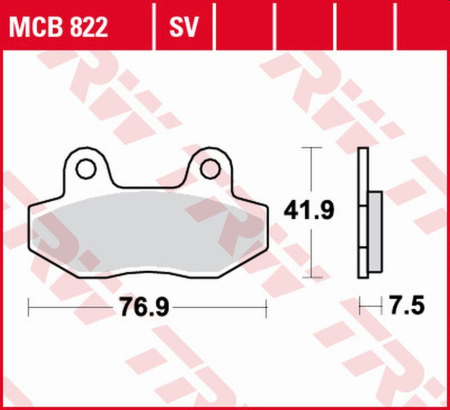 Sistem de frânare - TRW - placute frana KH086 Sinter Street HYOSUNG GT '03-'17, GV 125 '00-'17, XRX '99-'14, GT 250 '04-'14, GT 650 '04-, GV 650 '04-'10, SYM WOLF CLASIC 125 '04-'07 - fata