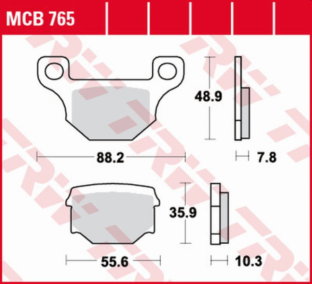 PIESE DE SCHIMB - TRW - placute frana KH093 Organic APRILIA RX 125 '08-'13, DERBI SENDA/TERRA/GPR 125 '08-'16, GAS GAS EC 250/300 '12-'16, RIJEJU MARATON 125 '09-, - spate