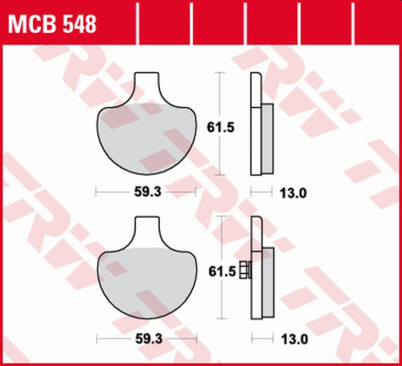 Plăcuțe frână - TRW - placute frana KH094 Organic HARLEY-DAVIDSON 883/1000/1100/1200/1340/1450/1584/1800 '85-'09 - fata