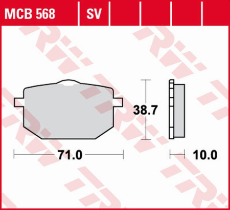 Plăcuțe frână - TRW - placute frana KH101 Organic YAMAHA TT 600 '89, XT 600 '87-'90, XT 600Z TENERE '86-'91 - fata