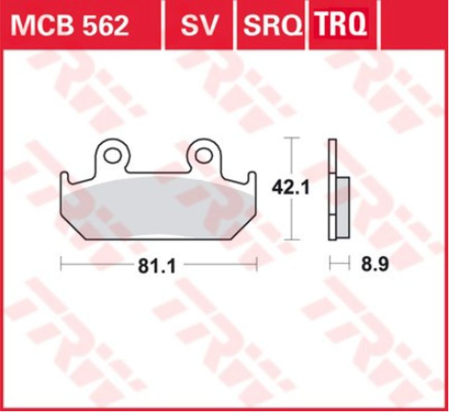 Sistem de frânare - TRW - placute frana KH121 Sinter RACING HONDA CMX 450 86-89, CBR 600 87-94, XRV 750 AFRICA TWIN 90-92, - fata (inlocuieste MCB562SRQ)