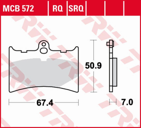 PIESE DE SCHIMB - TRW - placute frana KH126 Sinter TRACK APRILIA AF-1 125 '89-'92, RS 125 '92-'04, AF-1 250 '90-, BENELLI CHRONO/CX 125 '91, - fata