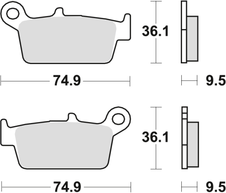 Plăcuțe și saboți frână - TRW - placute frana KH131 Organic HONDA CRF 230 08-10, XR 250 88-97, XR 600 91-99, YAMAHA WR 125 98-07, - spate