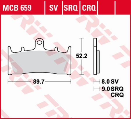 PIESE DE SCHIMB - TRW - placute frana KH188 Sinter TRACK KAWASAKI ZX-6R/ZX-7R '96-'02, ZX-9R '96-'01, ZRX 1100 '96-'00, ZRX 1200 '01-'06, ZX-12R '00-'03, SUZUKI GSX-R 750 '94-'99, GSF 1200 BANDIT '01-'05, GSX 1300R '99