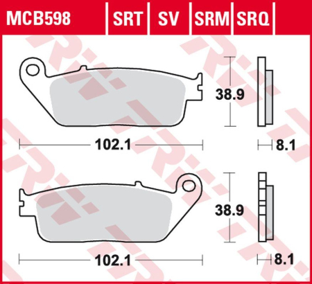 PIESE DE SCHIMB - TRW - placute frana KH196 Sinter ROAD/TRACK HONDA CBR 250R '88-'94/'11-'14, CB 600 HORNET '98-'15, CBF 600 '04-'10, VTX 1300 '03-'08, GL 1500 F6C '97-'03, KAWASAKI KLE 650 VERSYS ''15-, Z 750 '07-, TR