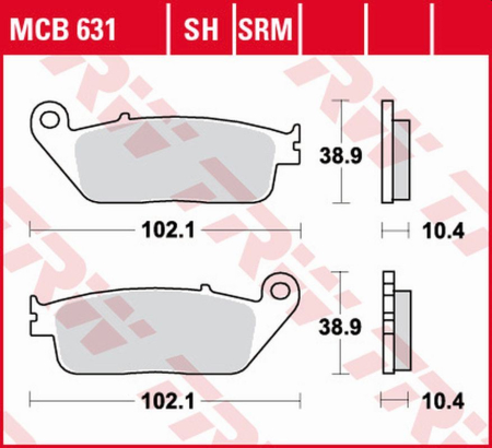 PIESE DE SCHIMB - TRW - placute frana KH196 Sinter YAMAHA RA 125/400 X-MAX '17-, YP 125/250 X-MAX '10-'16, YP 400 X-MAX '13-'16 - fata