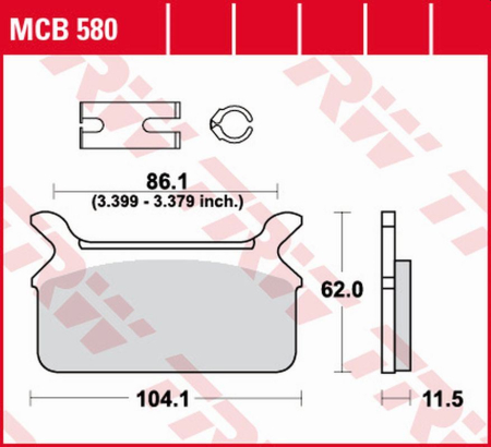 Plăcuțe și saboți frână - TRW - placute frana KH201 Organic HARLEY-DAVIDSON FLT ELECTRA GLIDE/HERITAGE/TOUR/ULTRA CLASIC 1340 '86-'99 - spate