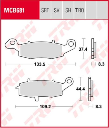 PIESE DE SCHIMB - TRW - placute frana KH231 Sinter RACING KAWASAKI ER6 06-16, VERSYS 650 07-14, Z 750, 04-06, ZR7 99-04, W 800 '11-, GPZ 1100 95-98, VN 1500 93-04, VN 1600 03-08, VN 1700 09-17, SUZUKI GS 500 96-08, GSF