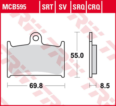 Plăcuțe și saboți frână - TRW - placute frana KH236 Sinter TRACK SUZUKI GSX-R 400 '90-'95, GSX-R 750 '88-'93, GSX-R 1000 '89-'92,TRIUMPH DAYTONA/SPEED TRIPLE/SPRINT 900/955 '91-'06, TIGER EXPLORER 1200 '12-'15, ROCKET 3 '04-'1