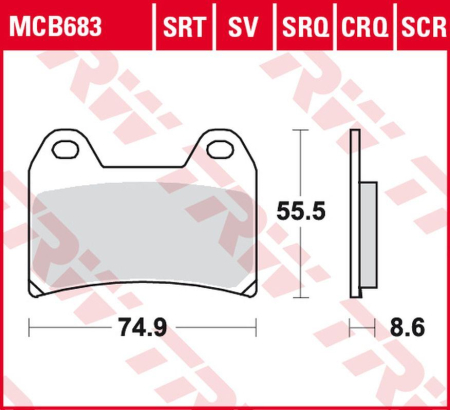 PIESE DE SCHIMB - TRW - placute frana KH244 CARBON RACING APRILIA RS 250 '97-, RSV 1000 MILE/R '98-'00, DUCATI 748/800/900/916/996 '97-'03, KTM SMC 625/660/LC4 640 SUPERMOTO '04-'06, SM 690 '07-'10, MOTO GUZZI V11 '01-