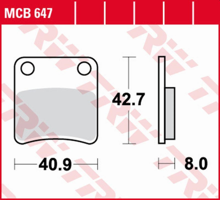 Plăcuțe și saboți frână - TRW - placute frana KH257 Organic CAGIVA CITY 50 '92-'97, DAELIM SJ 50 FIVE '01-'12, SYM ORBIT 50/125 '07-'09 - fata, DAELIM SN 125 B-BONE '12-'16 - spate