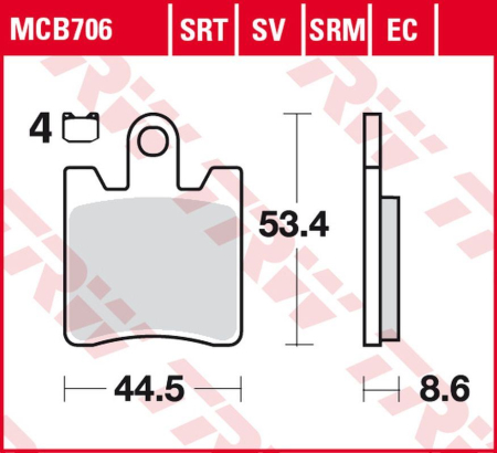 Sistem de frânare - TRW - placute frana KH283 Sinter SUZUKI AN 250 BURGMAN '98-'00, AN 400 BURGMAN '01-'06, SYM GTS 125/250/300 '16-, DAELIM QL 125 '15-, SL 125 OTELLO '07-, SN 125 BONE '12-'16 - fata