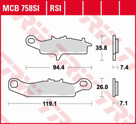 PIESE DE SCHIMB - TRW - placute frana KH342 Sinter offroad KAWASAKI KFX 450>700 04-14, KVF 700 04-06, - fata