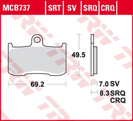PIESE DE SCHIMB - TRW - placute frana KH347 Sinter ROAD/TRACK INDIAN CHIEF/ROADMASTER 1800 '14-, KAWASAKI Z 800 '13-'17, Z 900 '17-, SUZUKI GSX 750S '17-, GSX 1300 B-KING '07-'10, TRIUMPH STREET TRIPLE 675 '09-'17, TIG