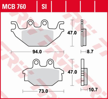 Plăcuțe și saboți frână - TRW - placute frana KH377 Organic YAMAHA MT 125 14-, YZF 125 08-18, - spate