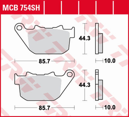 Sistem de frânare - TRW - placute frana KH387 Sinter Street HARLEY-DAVIDSON 883 XL-C/L/N/R ROADSTER/SPORTSTER '03-'15, 1200 XL-C/L/R/X SPORTSTER/NIGHTSTER '04-'13, XR/XR-X 1200 '08-'12 - spate