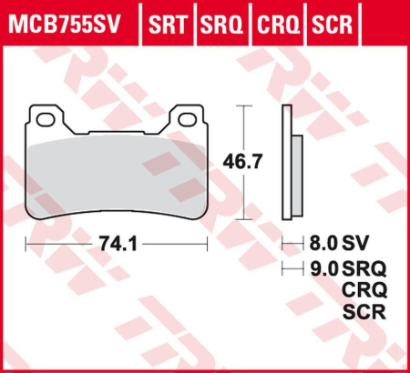 PIESE DE SCHIMB - TRW - placute frana KH390 Sinter ROAD/TRACK HONDA CBR 600RR '05-'16, CBR 1000RR FIREBLADE '04-'16 - fata