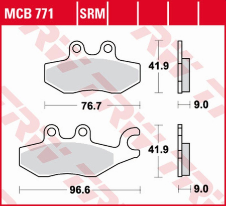 Sistem de frânare - TRW - placute frana KH418 Sinter PIAGGIO BEVERLY 125 '10-, MEDELEY 125 '16-, MP3 125 '09-'12, X7 125 '08-'12, XEVO 125 '07-, MEDELEY 150 '16-, MP3 500 '09-, - spate, PIAGGIO X9 125 '06-'07, X10 500, X