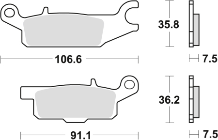 Plăcuțe și saboți frână - TRW - placute frana KH443 Sinter offroad YAMAHA RAPTOR YFM 250 08-20, GRIZZLY YFM 550 09-20, GRIZZLY YFM 700 07-20, LEWY - fata