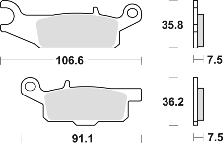 Plăcuțe și saboți frână - TRW - placute frana KH444 Sinter offroad YAMAHA RAPTOR YFM 250 08-20, GRIZZLY YFM 550 09-20, GRIZZLY YFM 700 07-20, PRAWY - fata
