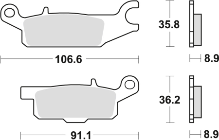 Plăcuțe și saboți frână - TRW - placute frana KH445 Sinter offroad YAMAHA GRIZZLY YFM 550 09-20, GRIZZLY YFM 700 07-20, - spate