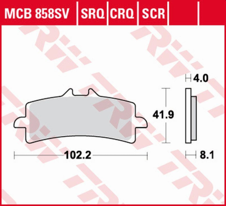 PIESE DE SCHIMB - TRW - placute frana KH447 Sinter ROAD/TRACK APRILIA RSV4, V4 TUONO '15-, BMW HP4 1000 '12-'16, DUCATI DIAVEL 1200 '11-18, HONDA CBR 1000R FIREBLADE '14-, KTM DUKE 890 '20-, TRIUMPH SPEED TRIPLE 1050 '