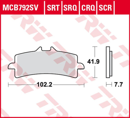 PIESE DE SCHIMB - TRW - placute frana KH447 Sinter ROAD/TRACK DUCATI V4 1000 PANIGALE '19-, MONSTER 1200 '16-, MULTISTRADA 1260 '18-, KTM DUKE 690 '13-'20, SUZUKI GSX-R 600/750 '11-'16, TRIUMPH DAYTONA 675 '11-'16, HUS