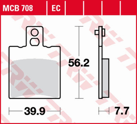 Sistem de frânare - TRW - placute frana KH47 Organic APRILIA LEONARDO 125/150 '96-'99, SYM JET 50 '07-'15, CAGIVA CUCCIOLO 50 '97-, - fata