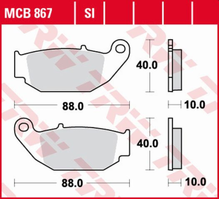 Plăcuțe și saboți frână - TRW - placute frana KH629 Organic HONDA CB 125 R>300 R 18-, CRF 250 L 13-17, SUZUKI GSX-R>S 18-, KOVE 800 x - spate