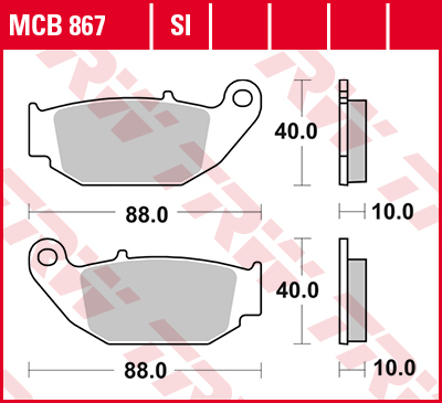 Plăcuțe și saboți frână - TRW - placute frana KH629 Sinter HONDA CB 125 R>300 R 18-, CRF 250 L 13-17, SUZUKI GSX-R>S 18-, - spate