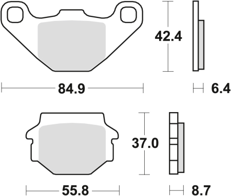 Plăcuțe și saboți frână - TRW - placute frana KH67/2 Organic APRILIA PEGASO 125 90-91, KYMCO JIVE 50 04-06, LONCIN CONQUEROR 200 05-, - spate