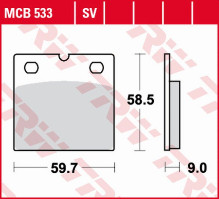 Plăcuțe frână - TRW - placute frana KH77 Organic BMW R 80 GS/PD '87-'98, R100 GS/PD '86-'96 - fata