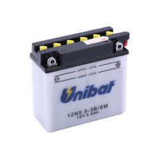 Baterii - UNIBAT - Acumulator cu intretinere 12N5-3B-SM (Yuasa: 12N5-3B)