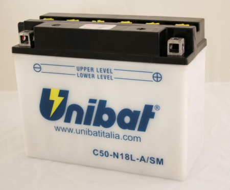 Baterii - UNIBAT - Acumulator cu intretinere C50-N18L-A-SM (Yuasa: Y50-N18L-A)