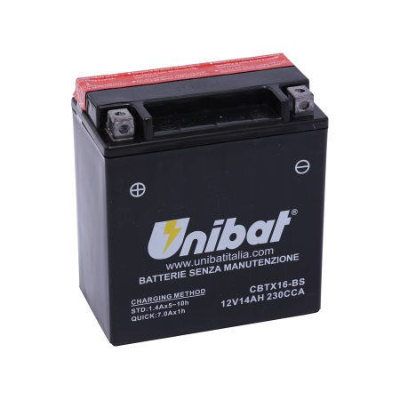 Baterii - UNIBAT - Acumulator fara intretinere CBTX16-BS (Yuasa: YTX16-BS)