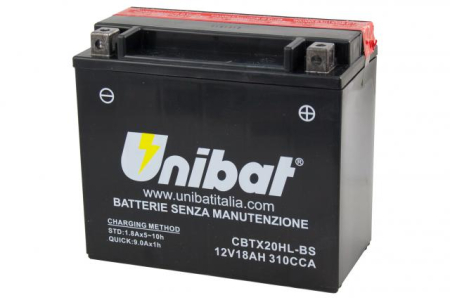 Baterii - UNIBAT - Acumulator fara intretinere CBTX20HL-BS (Yuasa: YTX20HL-BS)