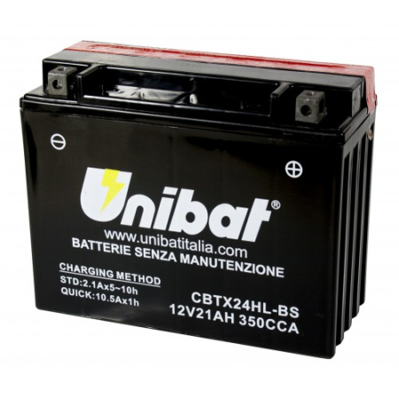 Baterii - UNIBAT - Acumulator fara intretinere CBTX24HL-BS (Yuasa: YTX24HL-BS)