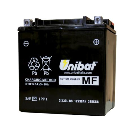 Baterii - UNIBAT - Acumulator fara intretinere CIX30L-BS (Yuasa: YIX30L)