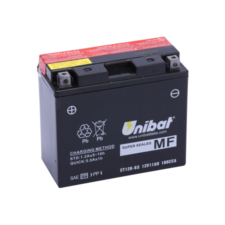 Baterii - UNIBAT - Acumulator fara intretinere CT12B-BS (Yuasa: YT12B-BS)