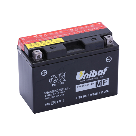 Baterii - UNIBAT - Acumulator fara intretinere CT9B-BS (Yuasa: YT9B-BS)