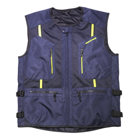 Veste - Vestă moto de protecție Nordcode Safety II de vară, albastru/galben fluo