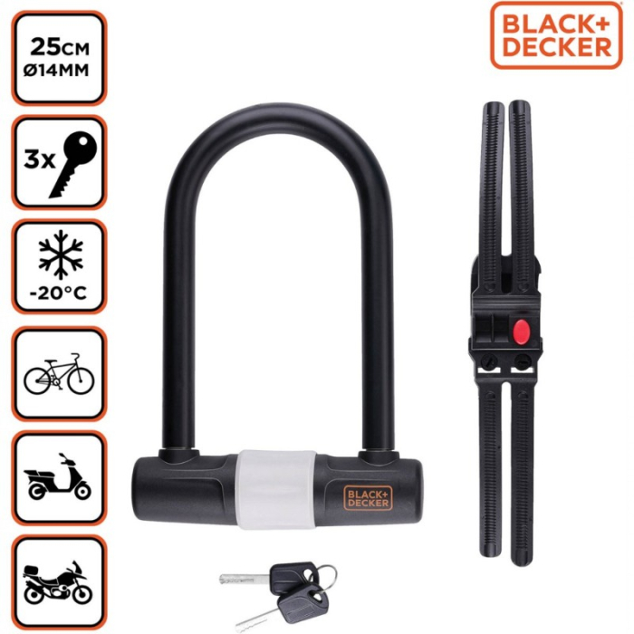 Lacăt în formă de U BLACK+DECKER 140x250 mm [2]