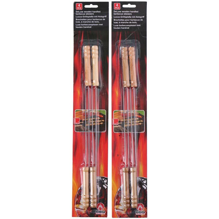 Frigarui pentru gratar cu maner de lemn, lungi 38 cm 4 buc [2]