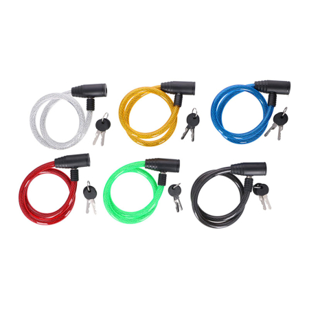 Antifurt bicicleta spiralat cu cheie 65cm alb [1]