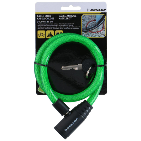 Accesorii Biciclete - Antifurt bicicleta spiralat cu cheie 65cm verde