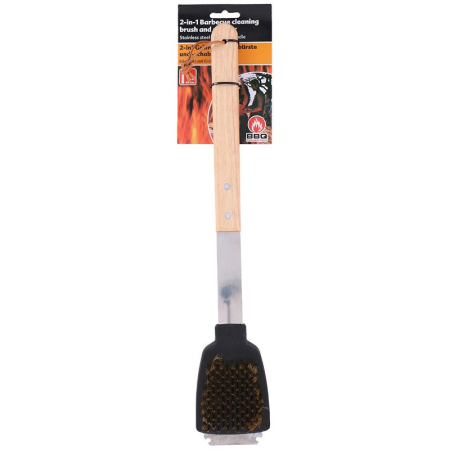 Gratar - BBQ-perie de curatare gratar perie 2 in 1 plus racleta