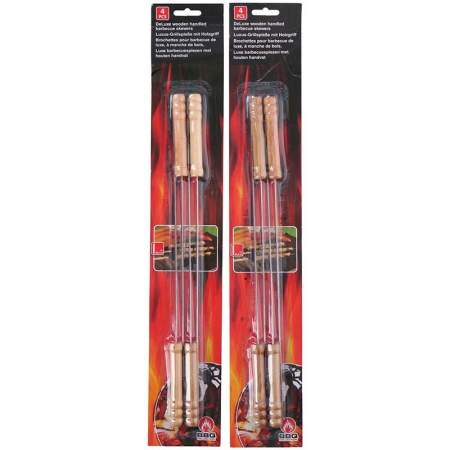 Frigarui pentru gratar cu maner de lemn, lungi 38 cm 4 buc [1]