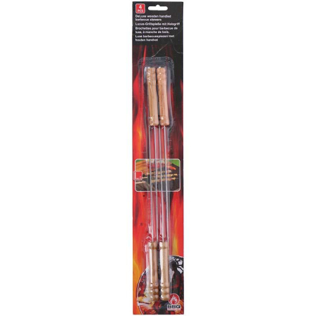 Gratar - Frigarui pentru gratar cu maner de lemn, lungi 38 cm 4 buc