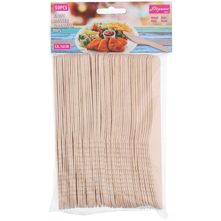 Bucatarie - Set 50 de cutite din lemn 16.5cm