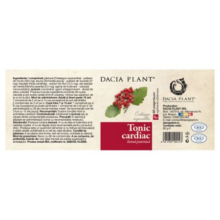Tonic Cardiac, 60 comprimate, Dacia Plant [2]